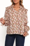 Petal And Pup Petal & Pup Selmah Floral Cotton Ruffle Accent Top In Multi