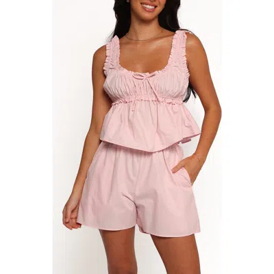 Petal And Pup Petal & Pup Sharie Cotton Babydoll Tank & Shorts Set In Pink