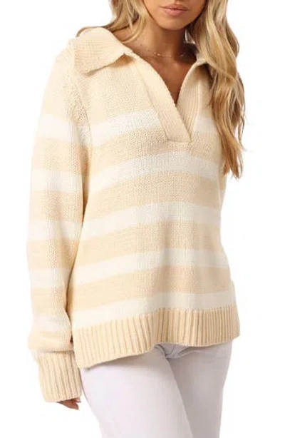 Petal And Pup Petal & Pup Shea Stripe Johnny Collar Sweater In Multi
