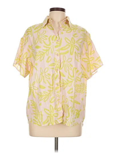Pre-owned Petal And Pup Short Sleeve Blouse In Yellow