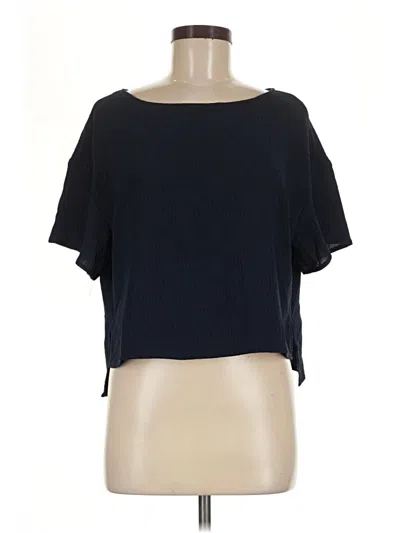 Pre-owned Petal And Pup Short Sleeve Top Black Boatneck Tops