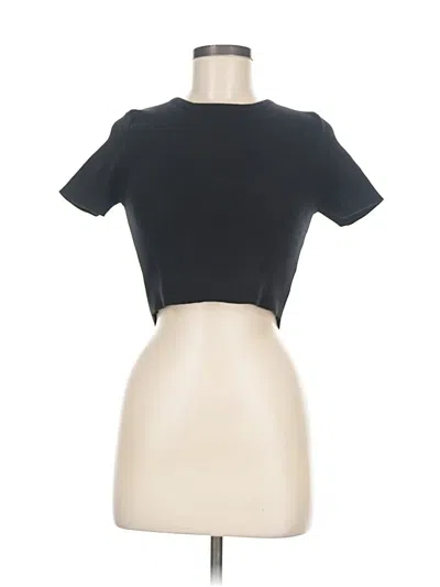 Pre-owned Petal And Pup Short Sleeve Top Black Keyhole Neckline Tops