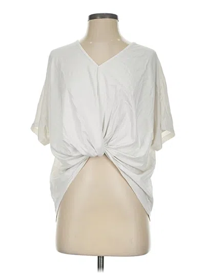 Pre-owned Petal And Pup Short Sleeve Top Ivory Plunge Neckline Tops
