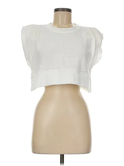 Pre-owned Petal And Pup Short Sleeve Top White Square Neckline Tops