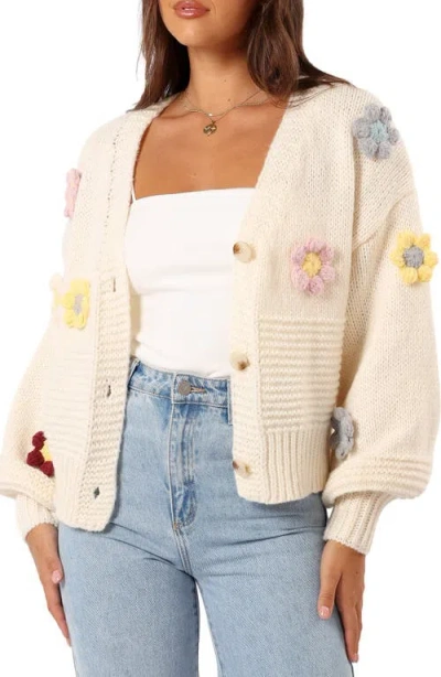 Petal And Pup Petal & Pup Sienna 3d Flower Cardigan In White