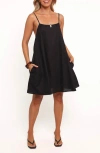 Petal And Pup Petal & Pup Silvia Cotton & Linen A-line Dress In Black
