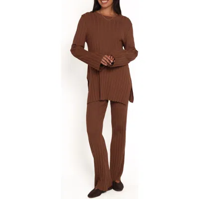 Petal And Pup Petal & Pup Silvie Rib Pajamas In Brown