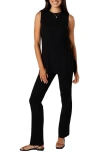 Petal And Pup Petal & Pup Silvie Wide Rib Sweater Tank & Straight Leg Pants Set In Black