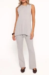 Petal And Pup Petal & Pup Silvie Wide Rib Sweater Tank & Straight Leg Pants Set In Multi