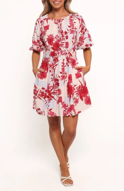 Petal And Pup Petal & Pup Simmons Floral Puff Sleeve Dress In Red