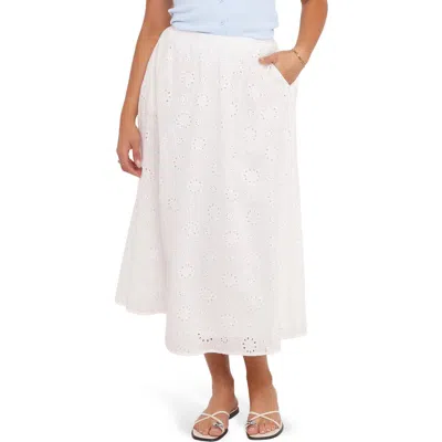 Petal And Pup Petal & Pup Sinead Tiered Cotton Eyelet Maxi Skirt In White