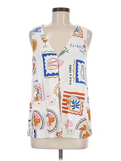Pre-owned Petal And Pup Sleeveless Blouse In White