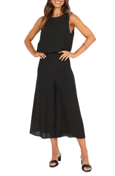 Petal And Pup Petal & Pup Sleeveless Popover Wide Leg Jumpsuit In Black