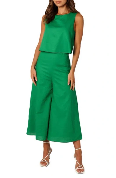 Petal And Pup Petal & Pup Sleeveless Popover Wide Leg Jumpsuit In Green