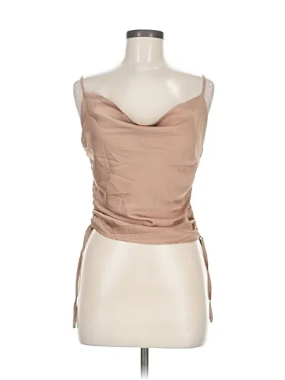 Pre-owned Petal And Pup Sleeveless Top Tan Strapless Neckline Tops In Brown