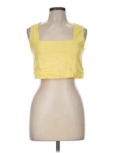 Pre-owned Petal And Pup Sleeveless Top Yellow Halter Neckline Tops