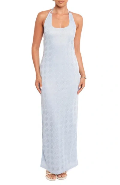 Petal And Pup Petal & Pup Sonia Open Stitch Maxi Halter Dress In Brown