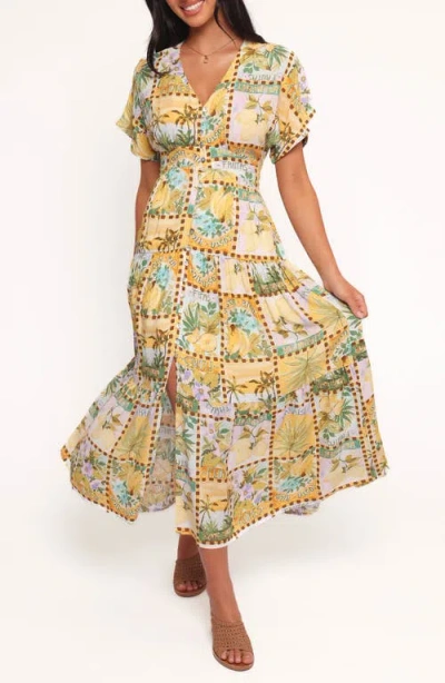 Petal And Pup Petal & Pup Sorrento Print Maxi Dress In Yellow