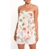 Petal And Pup Petal & Pup Sui Print Strapless Top In White