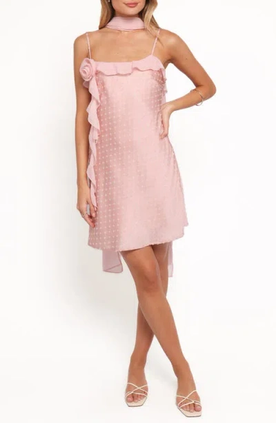 Petal And Pup Petal & Pup Suki Ruffle Trim Minidress & Scarf Set In Pink