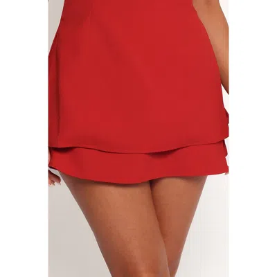 Petal And Pup Petal & Pup Suki Tiered Ruffle Skort In Red