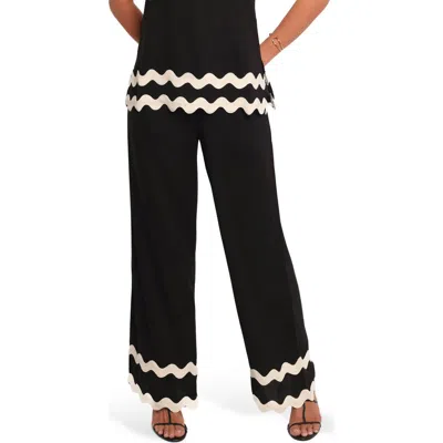 Petal And Pup Petal & Pup Taliah Rickrack Trim Wide Leg Pants In Black