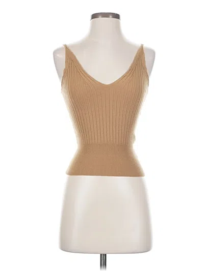 Pre-owned Petal And Pup Tank Top Tan Strapless Neckline Tops In Brown