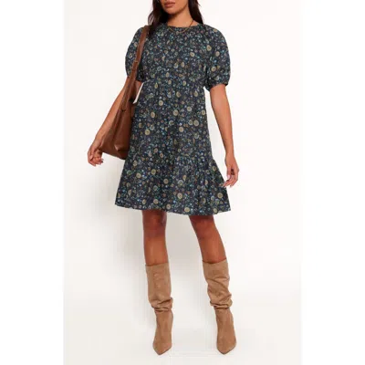 Petal And Pup Petal & Pup Tasmin Floral Short Sleeve Cotton Dress In Black