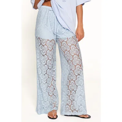 Petal And Pup Petal & Pup Tia Lace Wide Leg Pants In Blue