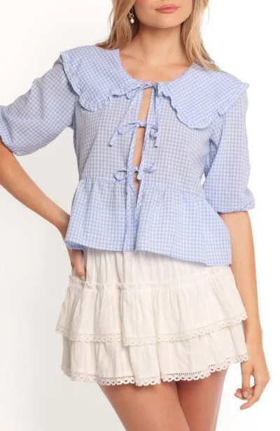 Petal And Pup Petal & Pup Tillio Tie Front Top In Blue