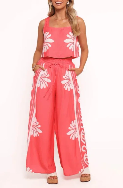 Petal And Pup Petal & Pup Timothy Linen Blend Square Neck Tank & Wide Leg Pants Set In Pink