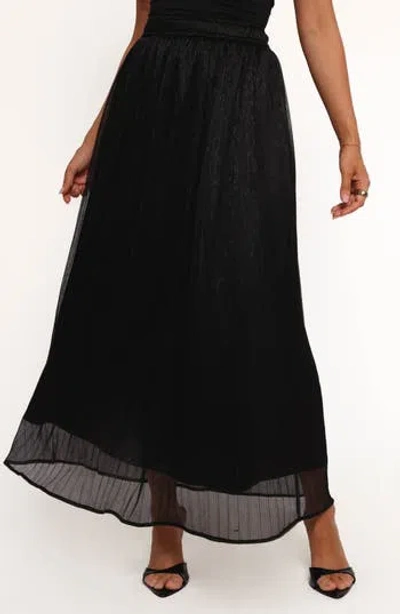 Petal And Pup Petal & Pup Tricia Metallic Maxi Skirt In Black