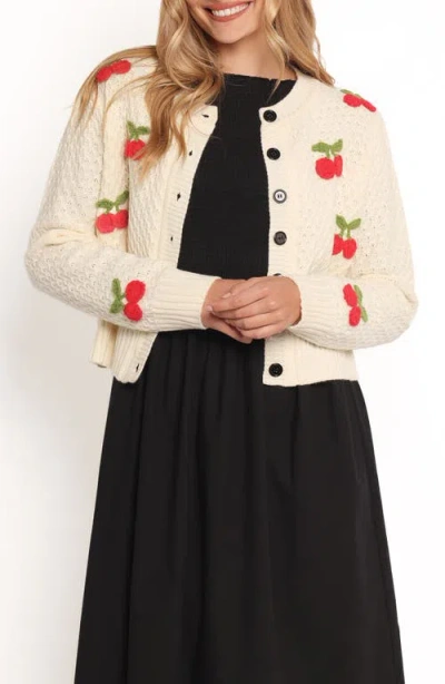 Petal And Pup Petal & Pup Trudie Cherry Cardigan In Neutral