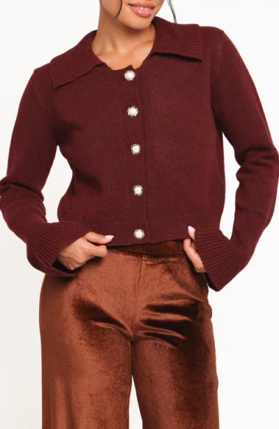 Petal And Pup Petal & Pup Trumpet Sleeve Cardigan In Brown