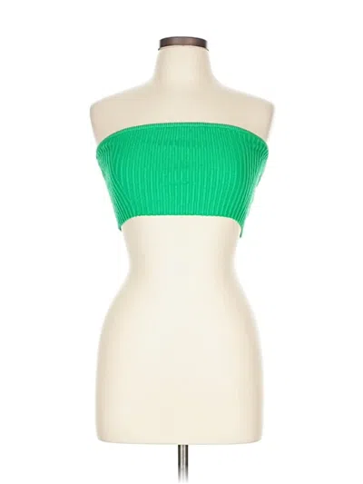 Pre-owned Petal And Pup Tube Top Green Strapless Neckline Tops