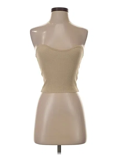 Pre-owned Petal And Pup Tube Top Tan Strapless Neckline Tops