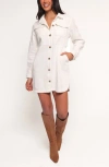 Petal And Pup Petal & Pup Turner Long Sleeve Denim Minidress In White