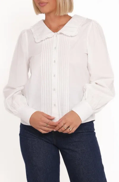 Petal And Pup Petal & Pup Turner Pintuck Pleat Cotton Button-up Shirt In White