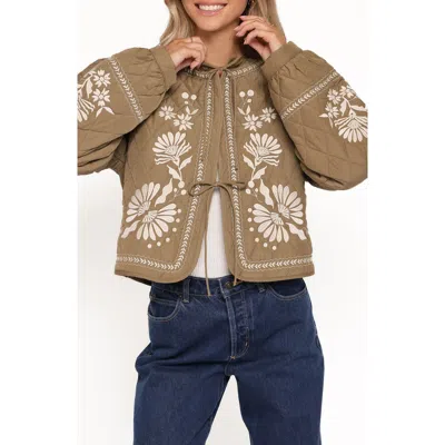 Petal And Pup Petal & Pup Vako Floral Quilted Jacket In Green