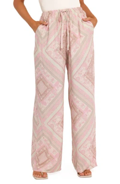 Petal And Pup Petal & Pup Varia Floral High Waist Wide Leg Pants In Pink