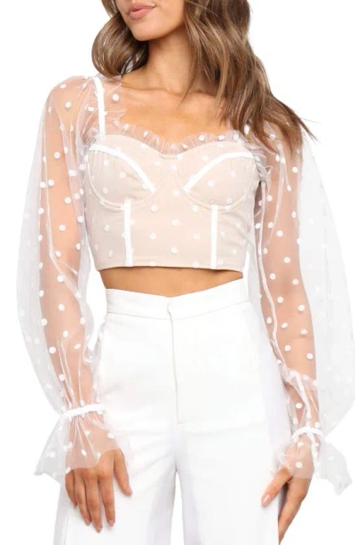 Petal And Pup Petal & Pup Varinka Long Sleeve Crop Top In White