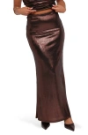 Petal And Pup Petal & Pup Velman Metallic Maxi Skirt In Brown
