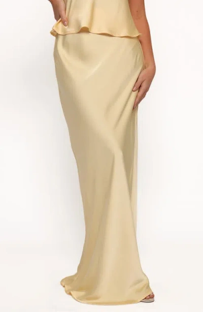 Petal And Pup Petal & Pup Velman Satin Maxi Skirt In Lemon