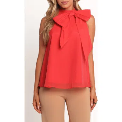 Petal And Pup Petal & Pup Venice Bow Sleeveless Top In Red