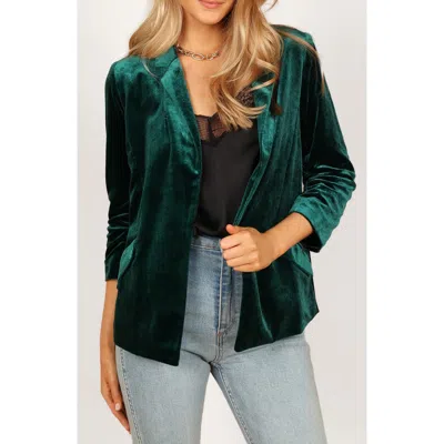 Petal And Pup Petal & Pup Vera Velvet Blazer In Green