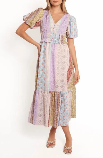 Petal And Pup Petal & Pup Verona Patchwork Print Midi Dress In Multi