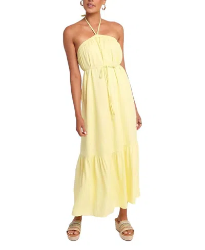 Petal And Pup View Halterneck Maxi Dress In Yellow