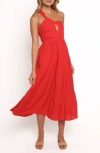 Petal And Pup Petal & Pup Vinnie One-shoulder Maxi Dress In Red