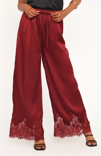 Petal And Pup Petal & Pup Viola Drawstring Waist Wide Leg Pants In Red