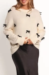 Petal And Pup Petal & Pup Voss Bow Sweater In Neutral